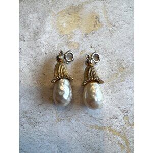 1960s Sarah Coventry Fashion Parade Gold Tone Faux Pearl Pendants Vintage